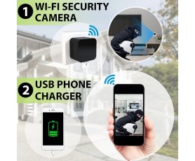 Κρυφή κάμερα- φορτιστής με απομακρυσμένη πρόσβαση μέσω wifi 1080P
